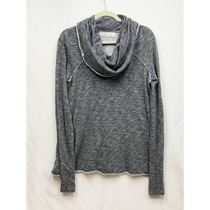 Free People Beach Two Body Beach Womens Grey Long Sleeve Cowl Neck Pullover Swea
